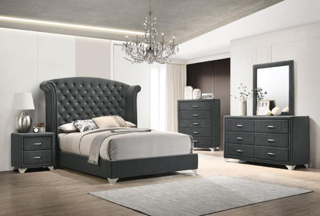 Melody Grey Tufted Upholstered Bedroom Set