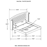 Melody Grey Upholstered California King Wingback Bed
