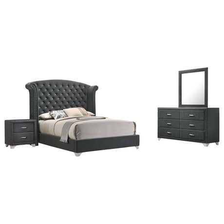 Melody Grey 4-Piece Queen Bedroom Set