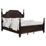 Andover Dark Oak 63-Inch Four Poster Eastern King Bed