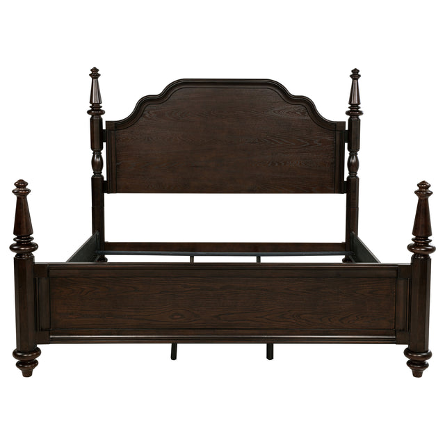 Andover Dark Oak 63-Inch Four Poster Eastern King Bed