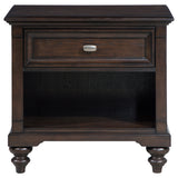 Andover Dark Oak 1-Drawer Nightstand Bedside Table