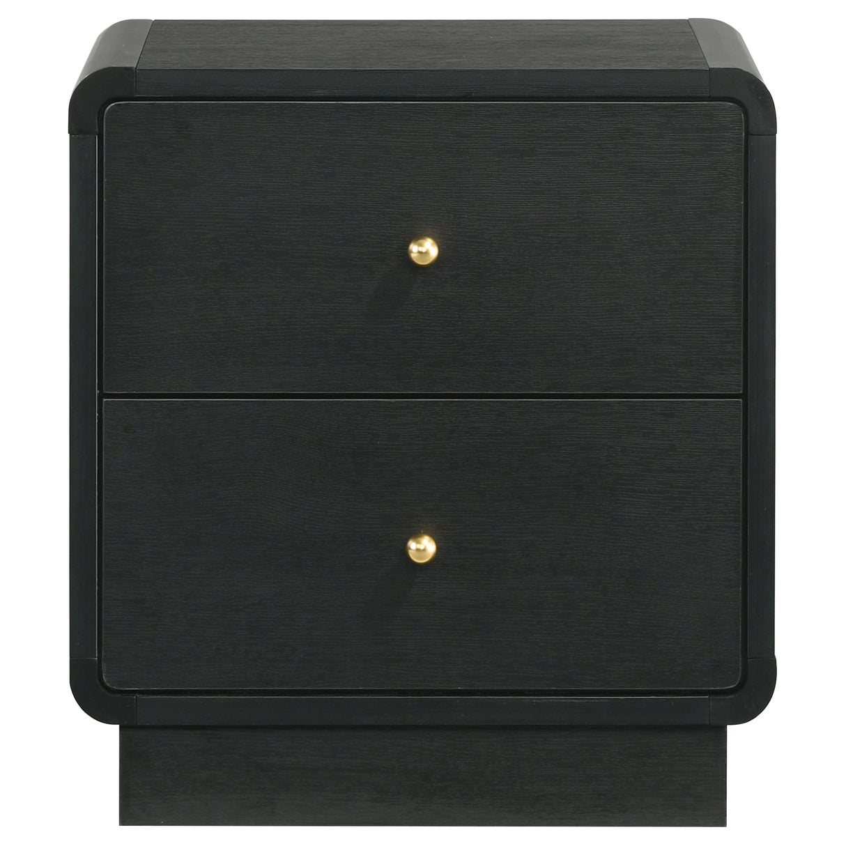 Cavelle Black 2-Drawer Nightstand Bedside Table Black