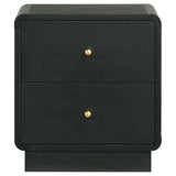 Cavelle Black 2-Drawer Nightstand Bedside Table Black