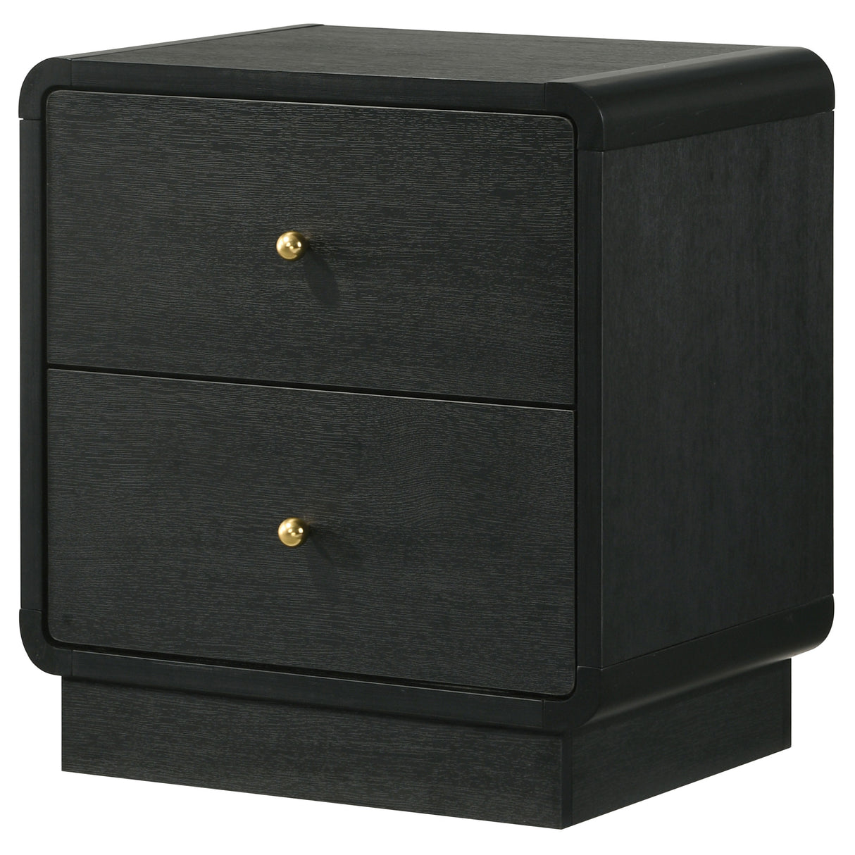 Cavelle Black 2-Drawer Nightstand Bedside Table Black