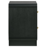Cavelle Black 2-Drawer Nightstand Bedside Table Black