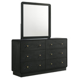 Cavelle Black 6-Drawer Dresser And Mirror Black