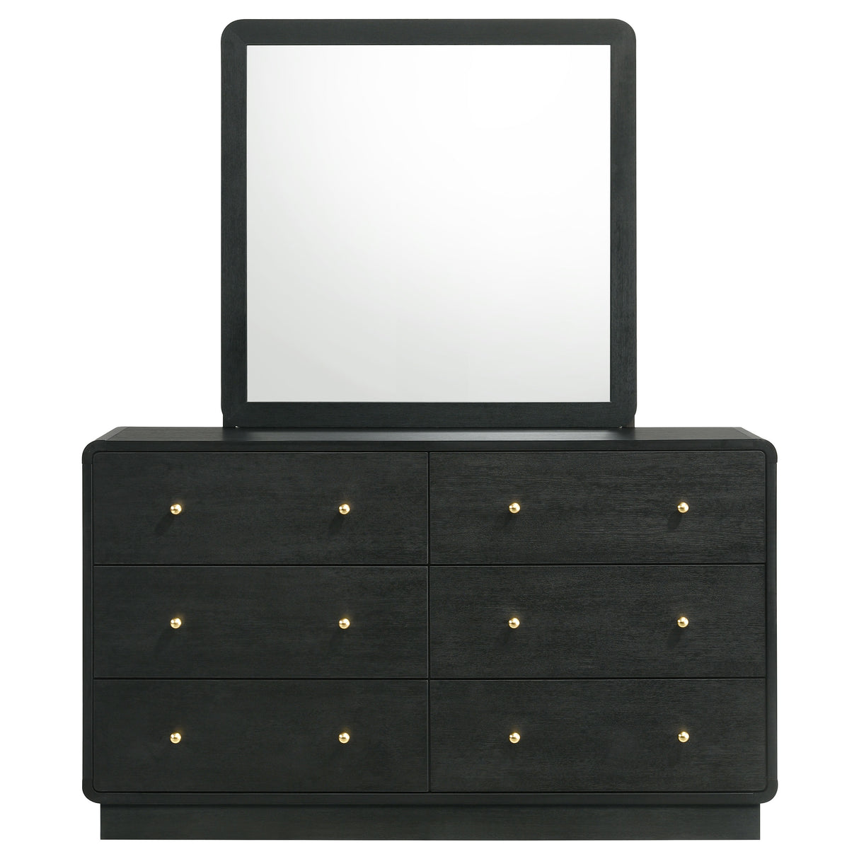 Cavelle Black 6-Drawer Dresser And Mirror Black