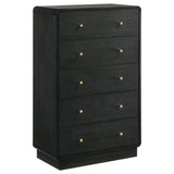 Cavelle Black 5-Drawer Chest Of Drawers Black