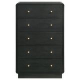 Cavelle Black 5-Drawer Chest Of Drawers Black