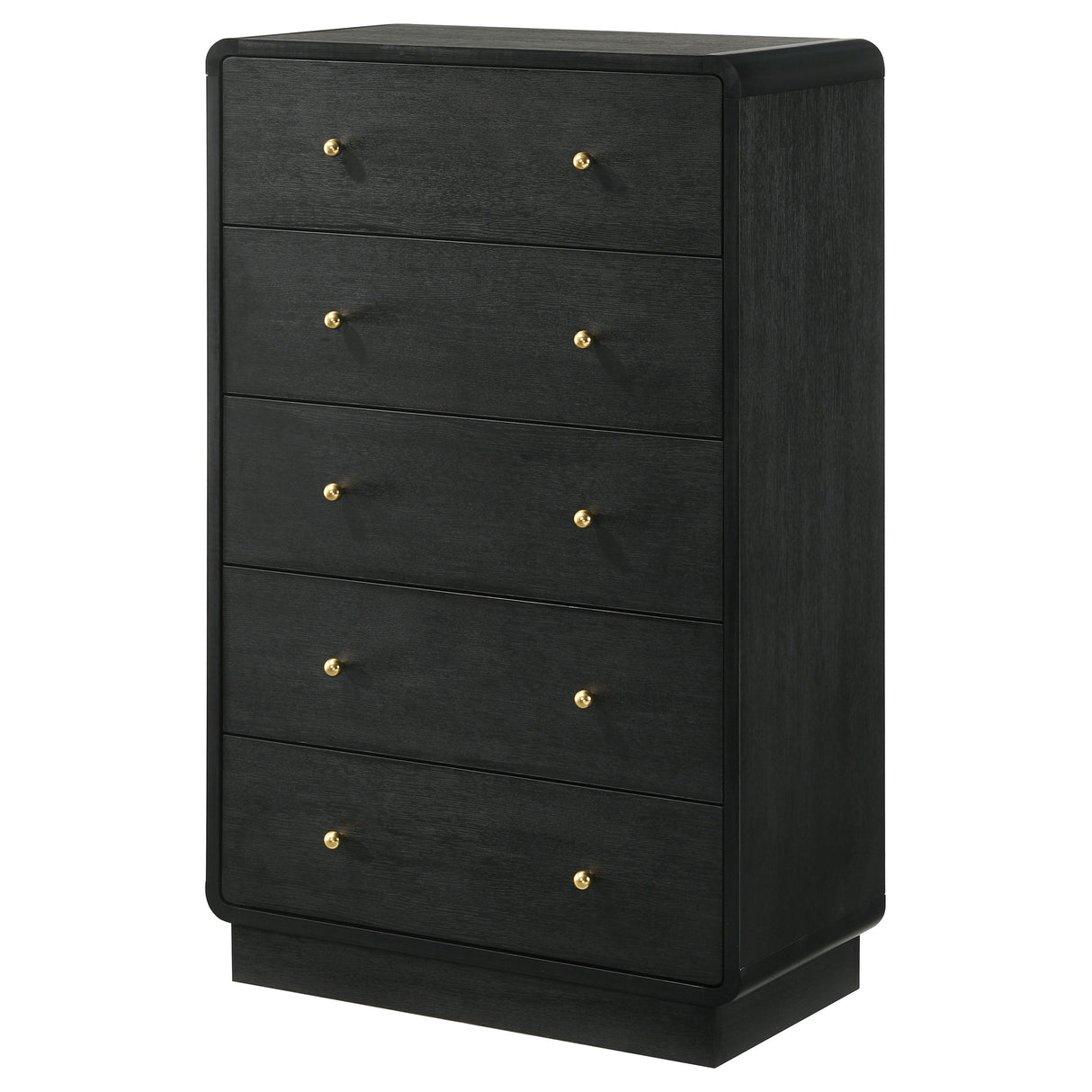 Cavelle Black 5-Drawer Chest Of Drawers Black