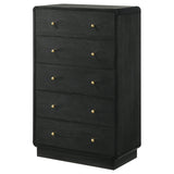Cavelle Black 5-Drawer Chest Of Drawers Black