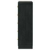 Cavelle Black 5-Drawer Chest Of Drawers Black