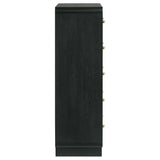 Cavelle Black 5-Drawer Chest Of Drawers Black