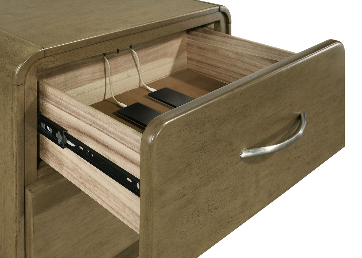 Amsbury Nutmeg 2-Drawer Nightstand Bedside Table