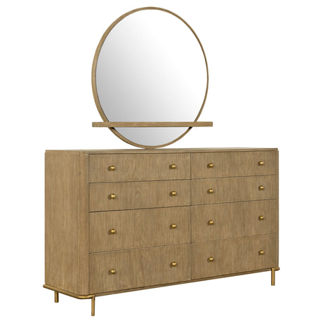Arini Sand Wash 8-Drawer Dresser With Mirror