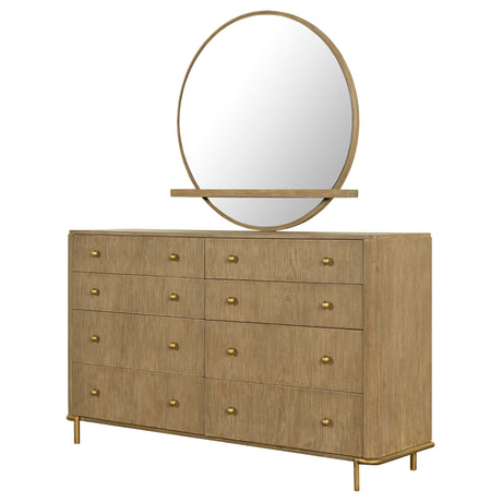 Arini Sand Wash 8-Drawer Dresser With Mirror