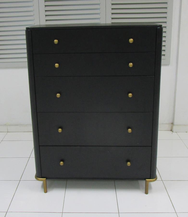 Arini 5-drawer Bedroom Chest Black