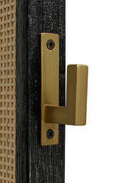 Arini Black Cane Weave Full Length Standing Floor Mirror