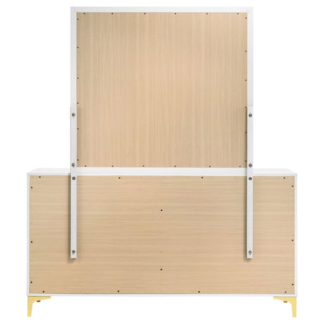 Kendall White 6-Drawer Dresser With Mirror