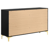 Kendall Black And Gold Panel  Bedroom Set