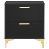 Kendall 2-Drawer Nightstand Black And Gold