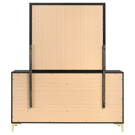 Kendall Black 6-Drawer Dresser With Mirror