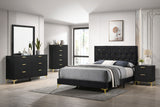 Kendall Black 6-Drawer Dresser With Mirror