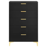 Kendall 5-Drawer Chest Black And Gold