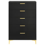 Kendall 5-Drawer Chest Black And Gold