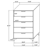 Kendall 5-Drawer Chest Black And Gold