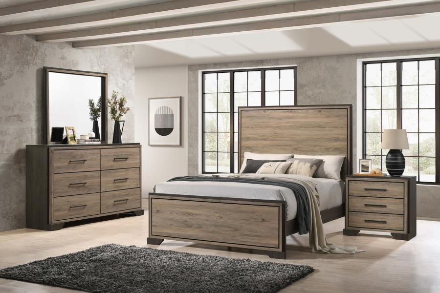 Baker 4-Piece Eastern King Bedroom Set Brown And Light Taupe