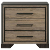 Baker 3-Drawer Nightstand Brown And Light Taupe