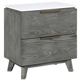 Nathan White Marble And Grey Bedroom Set