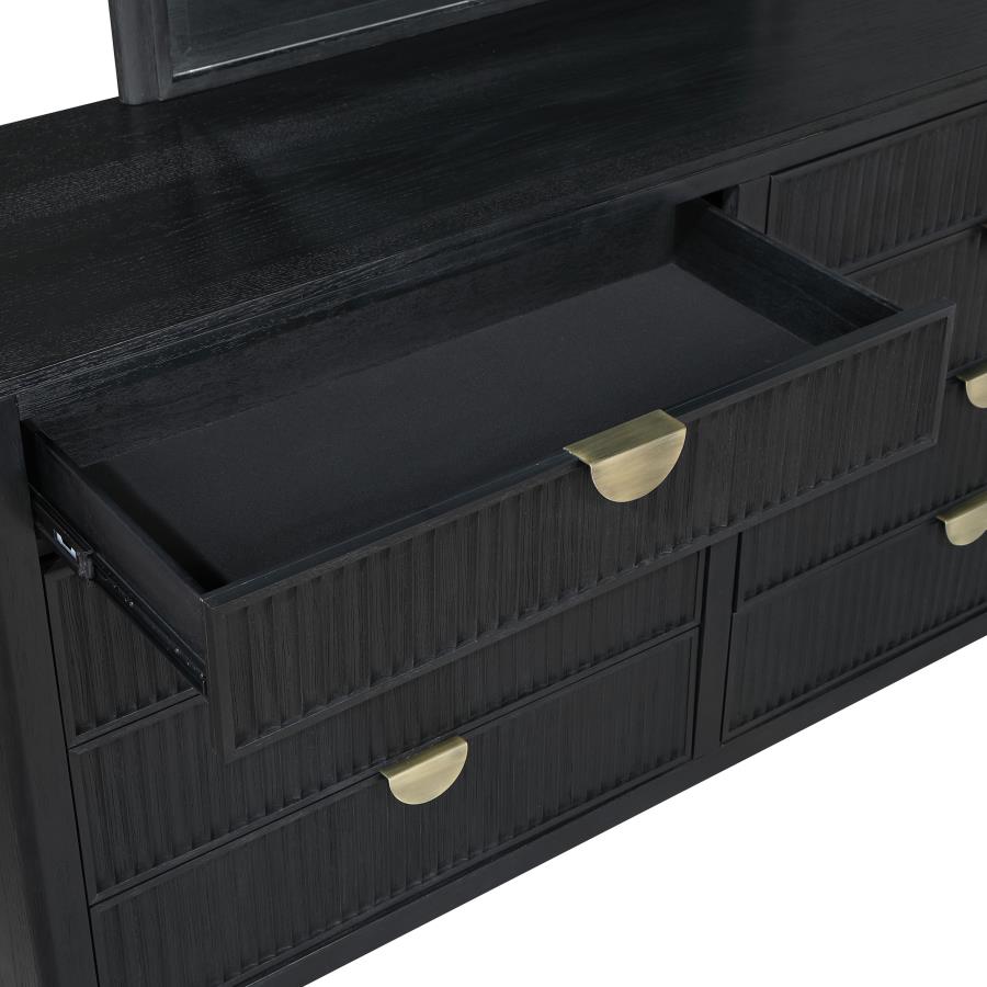 Brookmead Black 8-Drawer Dresser