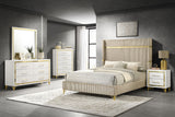 Lucia Beige / White 5-Piece Eastern King Bedroom Set And