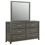 Kieran Grey 6-Drawer Dresser With Mirror