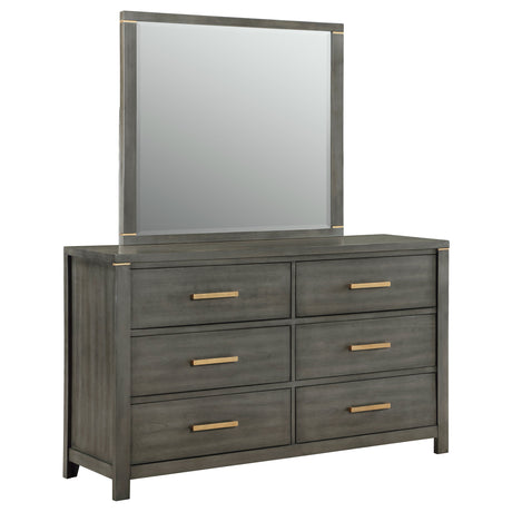 Kieran Grey 6-Drawer Dresser With Mirror