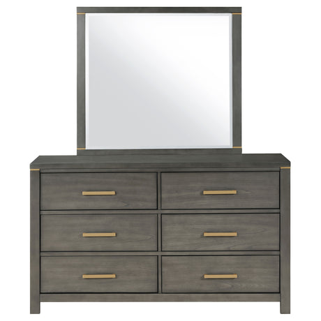 Kieran Grey 6-Drawer Dresser With Mirror