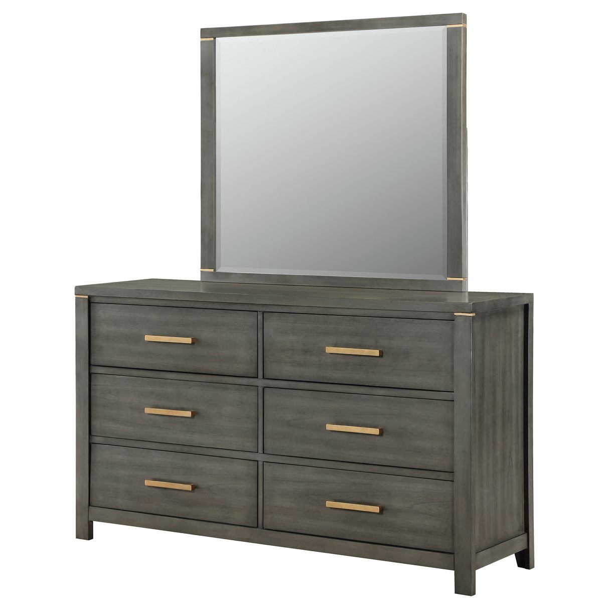 Kieran Grey 6-Drawer Dresser With Mirror