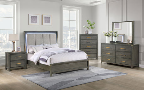 Kieran Grey 6-Drawer Dresser With Mirror