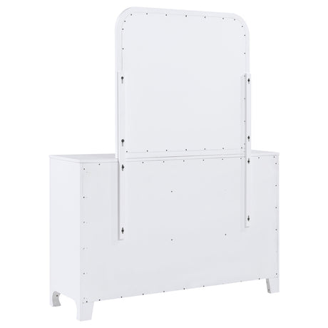 Anastasia Pearl White 6-Drawer Dresser With Mirror