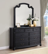 Celina Black 9-Drawer Dresser With Mirror