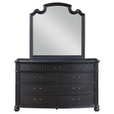 Celina Black 9-Drawer Dresser With Mirror