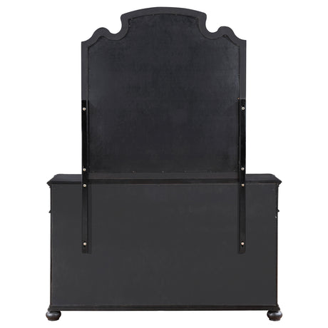 Celina Black 9-Drawer Dresser With Mirror