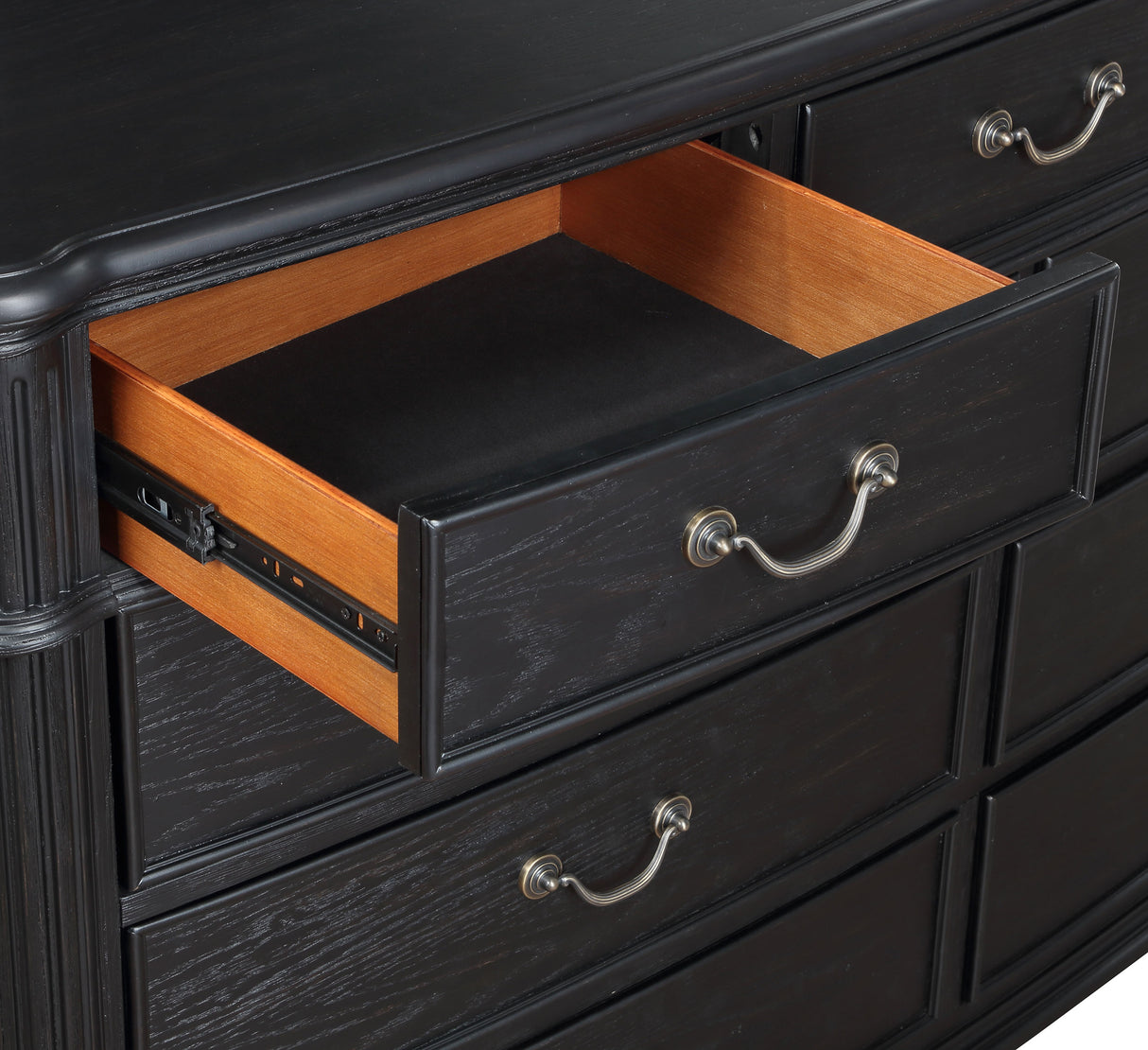 Celina Black 9-Drawer Dresser With Mirror