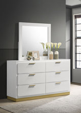Caraway White 6-Drawer Dresser With Mirror