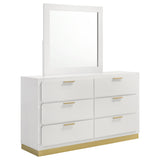 Caraway White 6-Drawer Dresser With Mirror