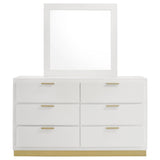 Caraway White 6-Drawer Dresser With Mirror