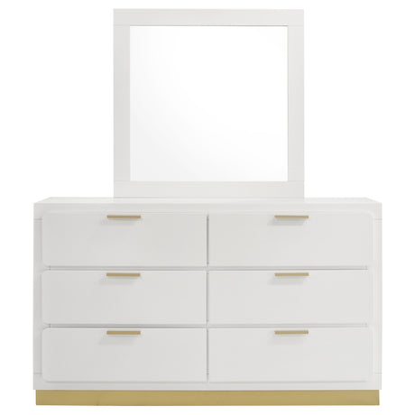 Caraway White 6-Drawer Dresser With Mirror